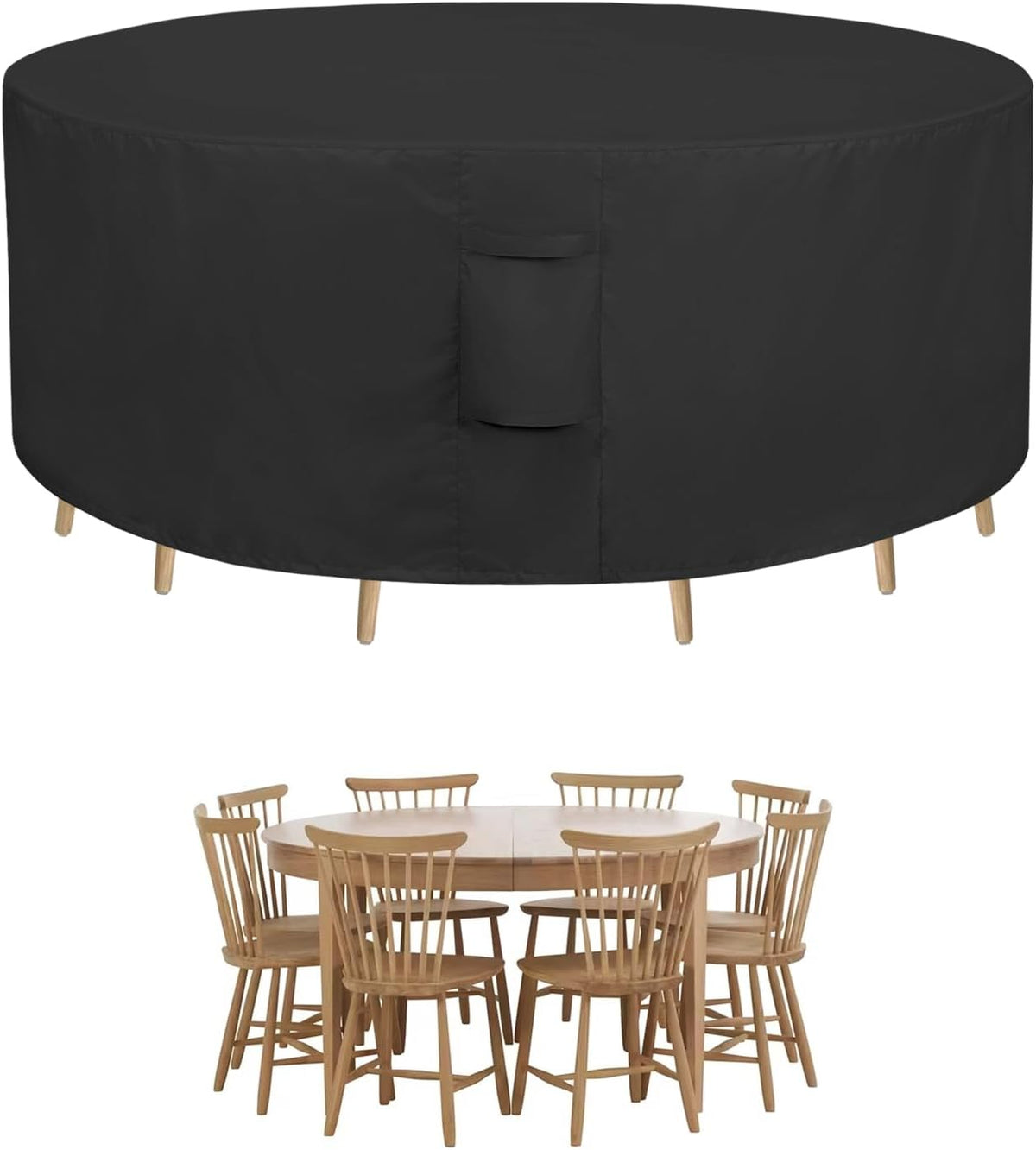Round Patio Furniture Cover Waterproof Outdoor Dining Table and Chair Cover Anti-UV Outside Sectional Sofa Set Covers