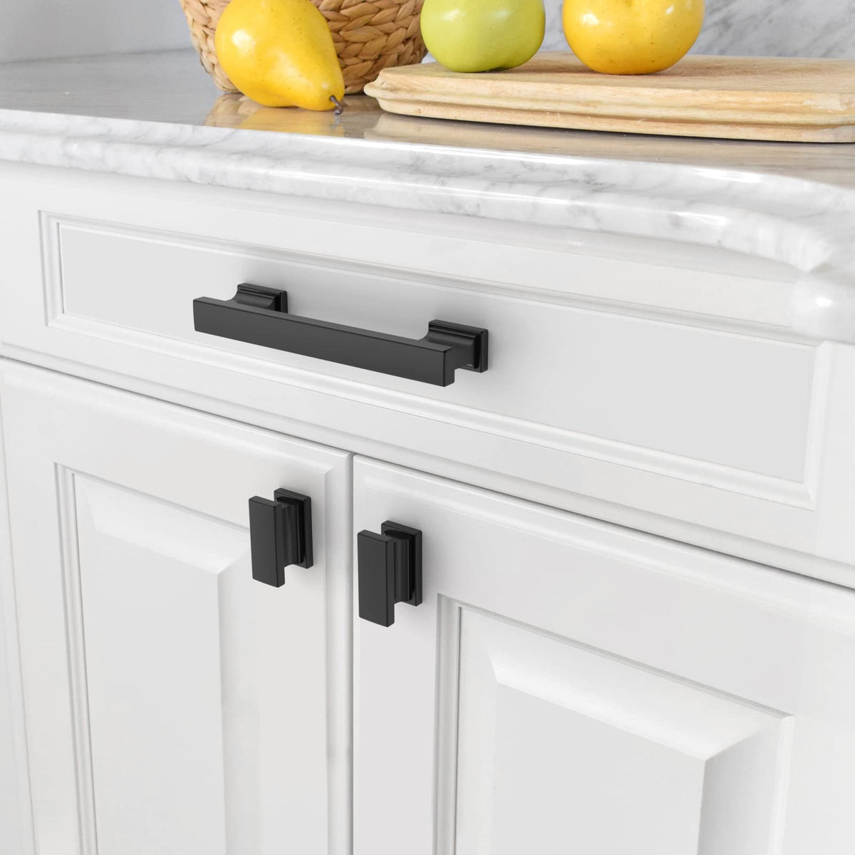 6 Pack Matte Black Cabinet Pulls 3-3/4"