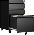 3 Drawer Mobile File Cabinet with Lock, Rolling Filing Cabinets , Under Desk Small File Cabinet Three Drawers for