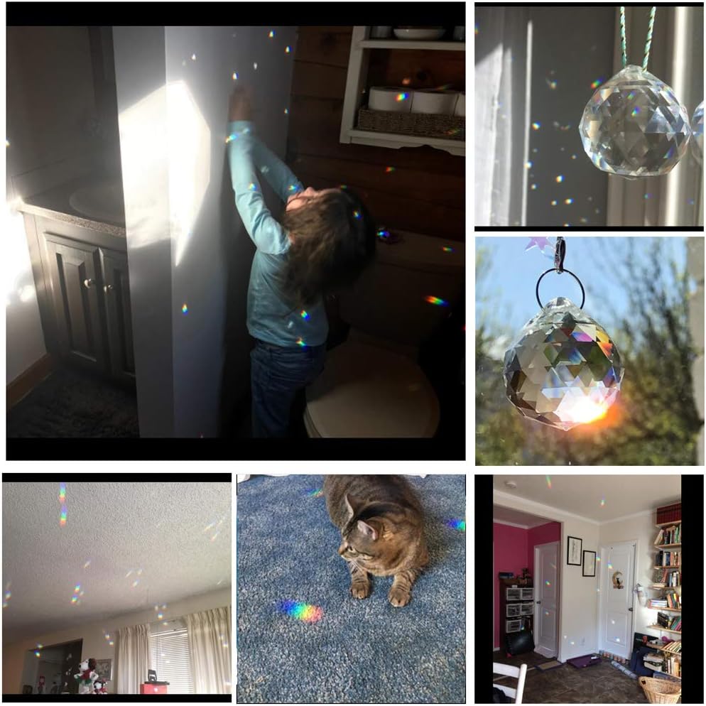 Crystal Ball Prism 40 mm/1.57 Inch Decorative Ball for Chandelier Window Suncatcher 10 Pack Rainbow Maker