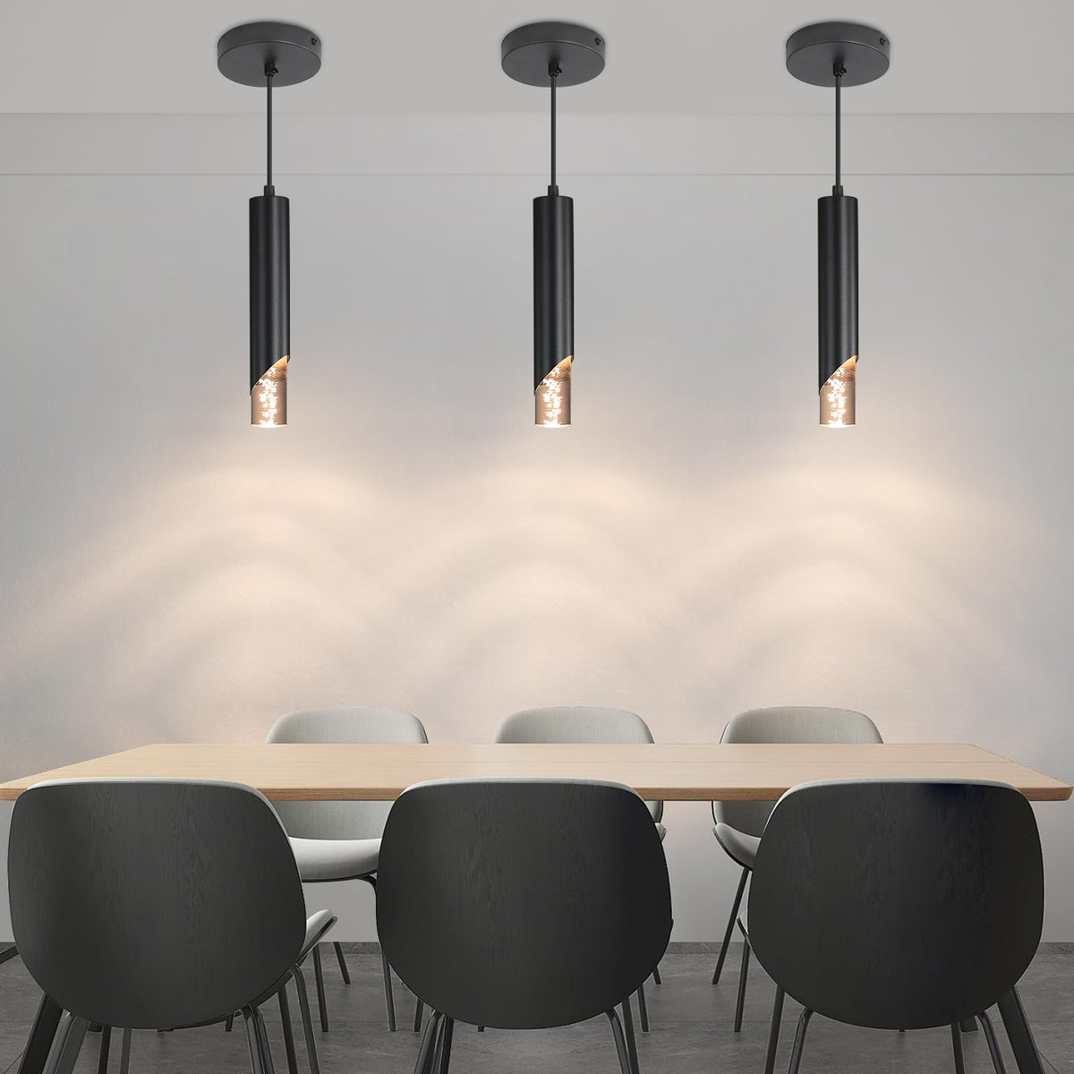 Inspired Nelson Style 2 Pack Modern Black Mini Pendant Light, Bubble Acrylic, 3 Color