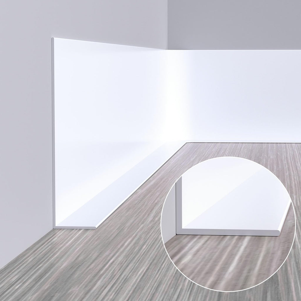 Flexible Baseboard Molding Trim, 5 Inch(W) x 60 Feet(L) Peel and Stick Rubber Wall Trim Molding, Self-Adhesive Vinyl