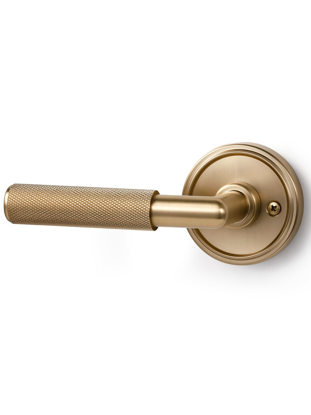 Knurled Door Lever Champagne Bronze Passage Door Handle, 1 Pack