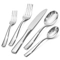 Flatware Set for 6, 30-Piece Stainless Steel Utensil Set with Forks, Knives, Spoons, Dishwasher Safe Silverware Set