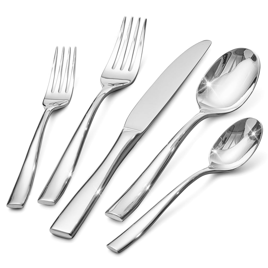 Flatware Set for 6, 30-Piece Stainless Steel Utensil Set with Forks, Knives, Spoons, Dishwasher Safe Silverware Set