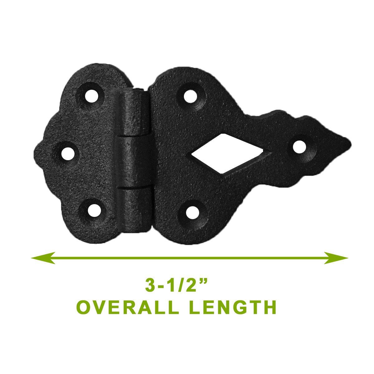 Pack of 2 Black Wrought Iron Offset Cabinet Hinge 3/8 Inch Hoosier Kitchen Cupboard Door Hardware Rustic Colonial
