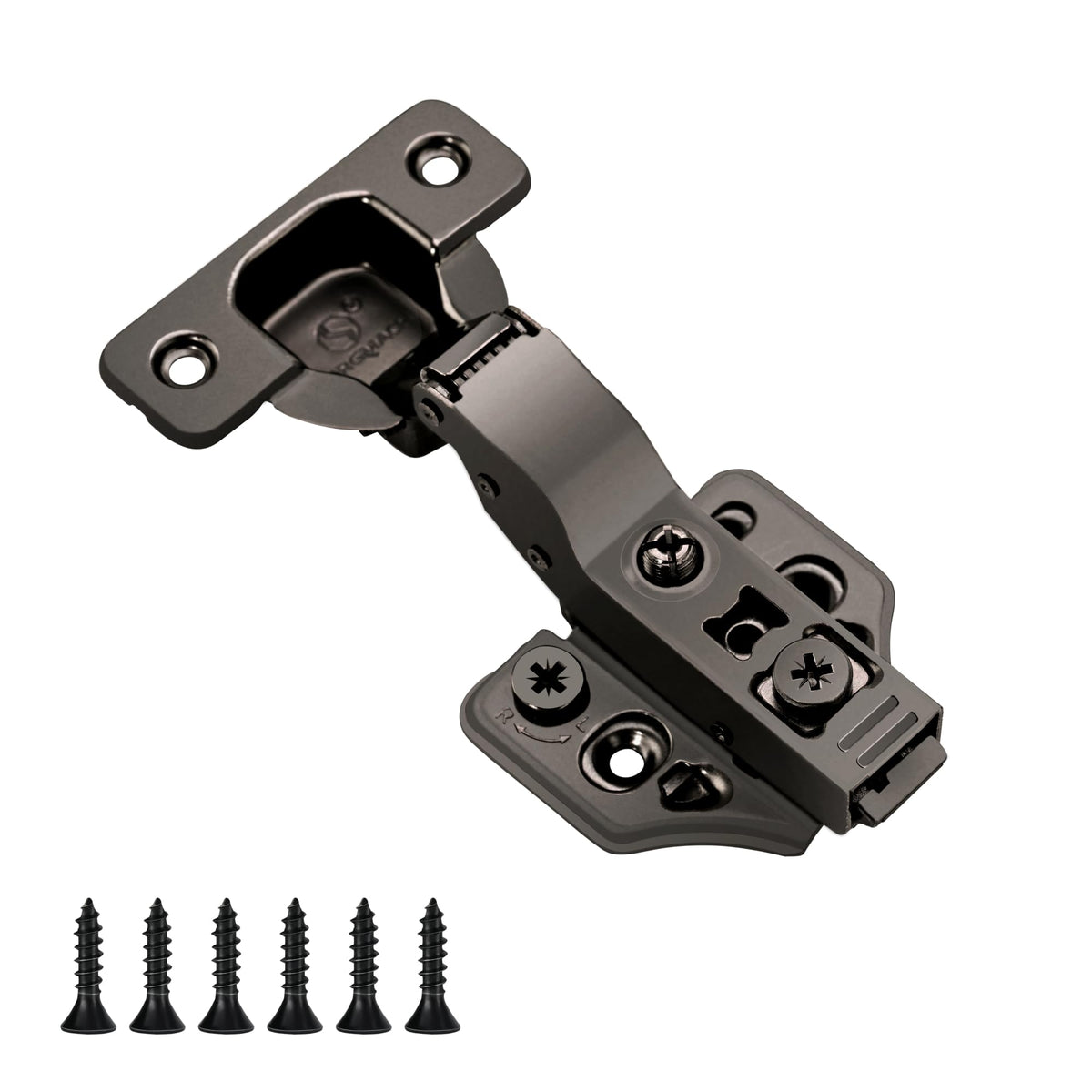 6 Pack Inset Overlay Soft Close Cabinet Hinges 105° Frameless 3 Way Adjustable Soft Close Hinges for Cabinet Doors