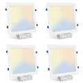 4 Pack 12 Inch Square LED Recessed Lighting, 24W, 5CCT, Ultra-Thin