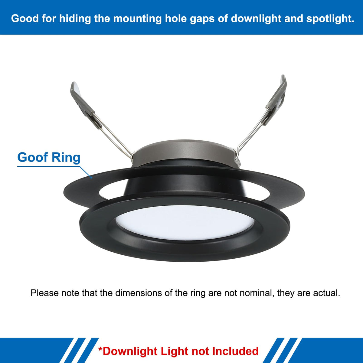 4 Packs Home Lighting Ceiling Medallions 6.22" ID and 10" OD, Metal Flat Round Goof Plate Cover Ring Decorative Trim