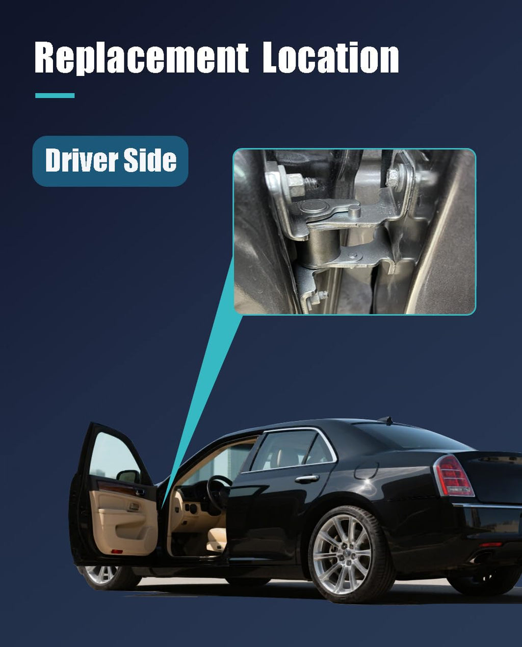Drivers Side Lower Front or Rear Door Hinge Fit for Dodge/Jeep/Chrysler