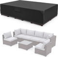 Rectangular Outdoor Furniture Cover, 126"L X 63"W X 28"H, Matte Black | 600D Heavy Duty Fabric, Waterproof UV