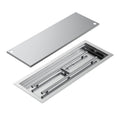 Rectangular Stainless Steel Fire Pit Pan & Burner, 24x8 Inch