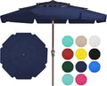 3 Tiers 9 FT Patio Umbrellas Outdoor Table Umbrella with Push Button Market Umbrella 8 Sturdy Ribs UV Protection - Beige