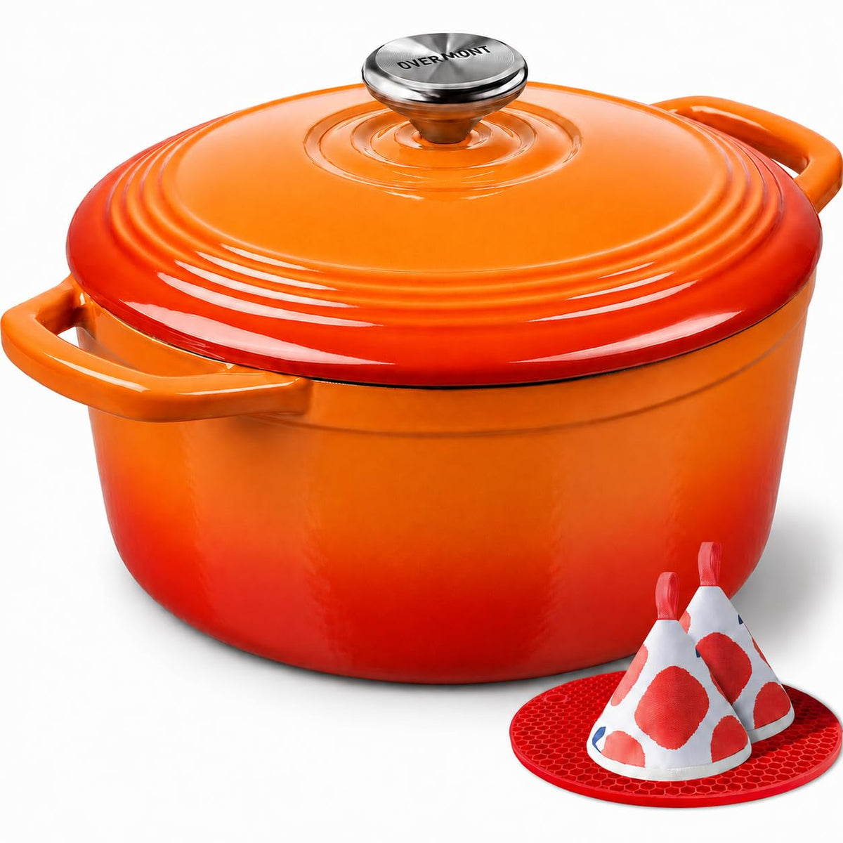 Enameled Cast Iron Dutch Oven - 5.5QT Pot with Lid Cookbook