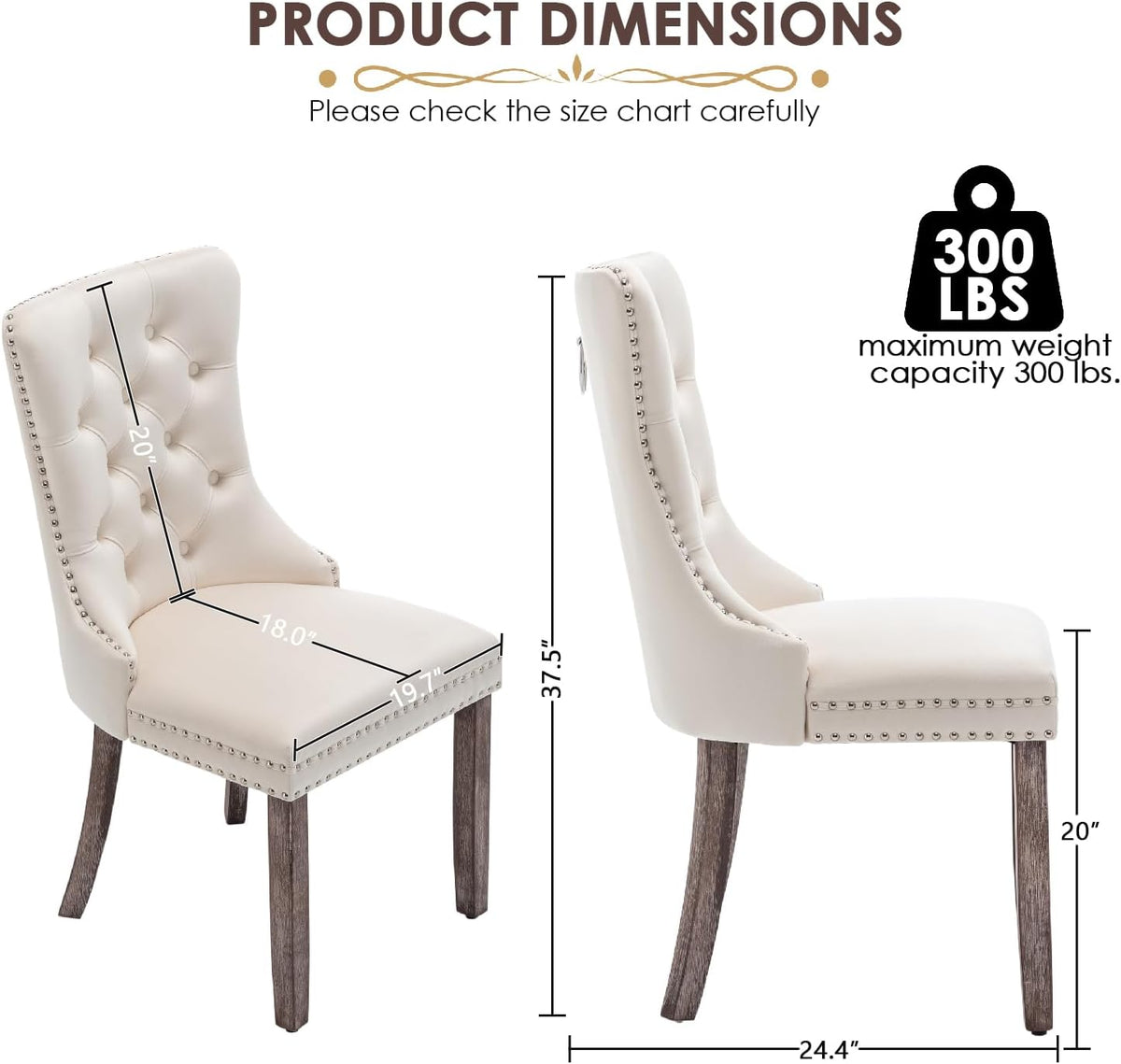 Velvet Dining Chairs Set of 4, Upholstered Dining Room Chairs with Ring Pull Trim and Button Back