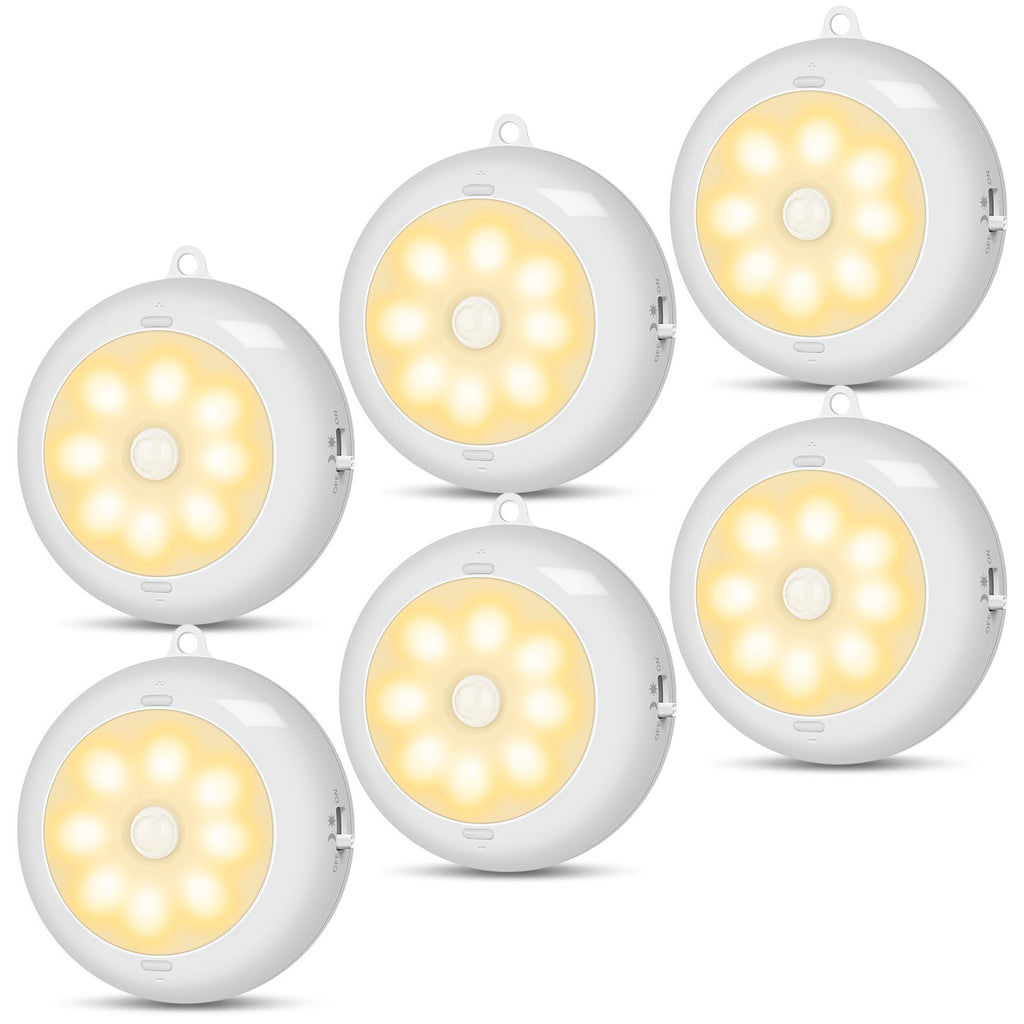 Motion Sensor Light Indoor AA Battery Operated, Under Cabinet Lighting, Magnetic Stick on LED Puck Lights for Stair