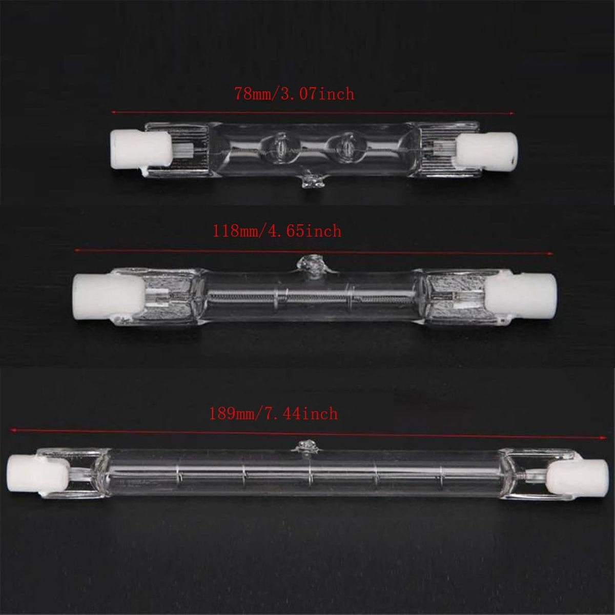 J Type T3 Halogen Bulbs R7s Halogen Light Bulbs 118mm Warm White 2700K 189mm J78 Security Light Bulb Double Ended