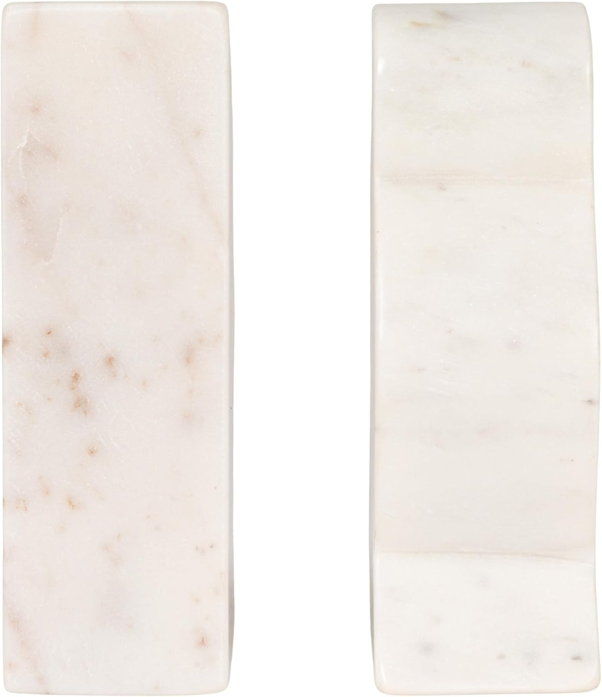 Decorative Marble Wave Bookends, Mottled White