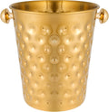 5-Quart Metal Golden Champagne Bucket, Hammered Mirror Finish Stainless Steel Ice Bucket for Party, Wedding, Banquet