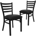 Hercules Series Commercial Ladder Back Restaurant Chairs, Modern Lightweight Metal Dining Chairs with Padded Seats