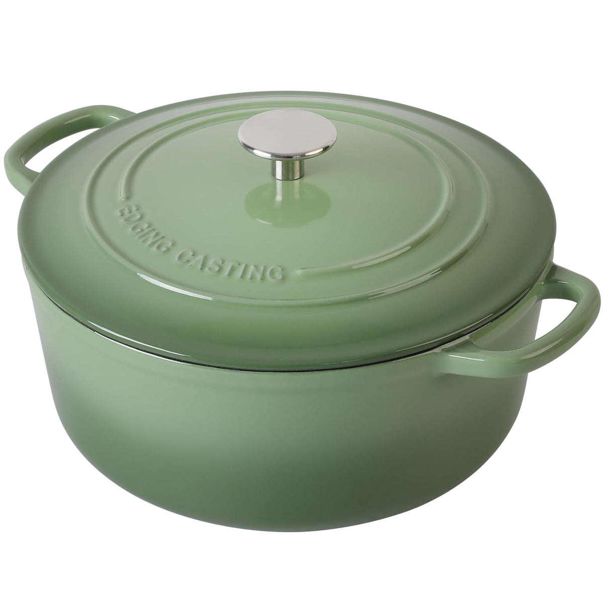 Enameled Dutch Ovens Cast Iron Dutch Oven Pot with Lid for Bread Baking, Cook, Dual Handle, 7 Quart, Pistachio Green