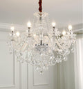 Modern Transparent K9 Crystal Chandelier with Luxe Layered Pendants