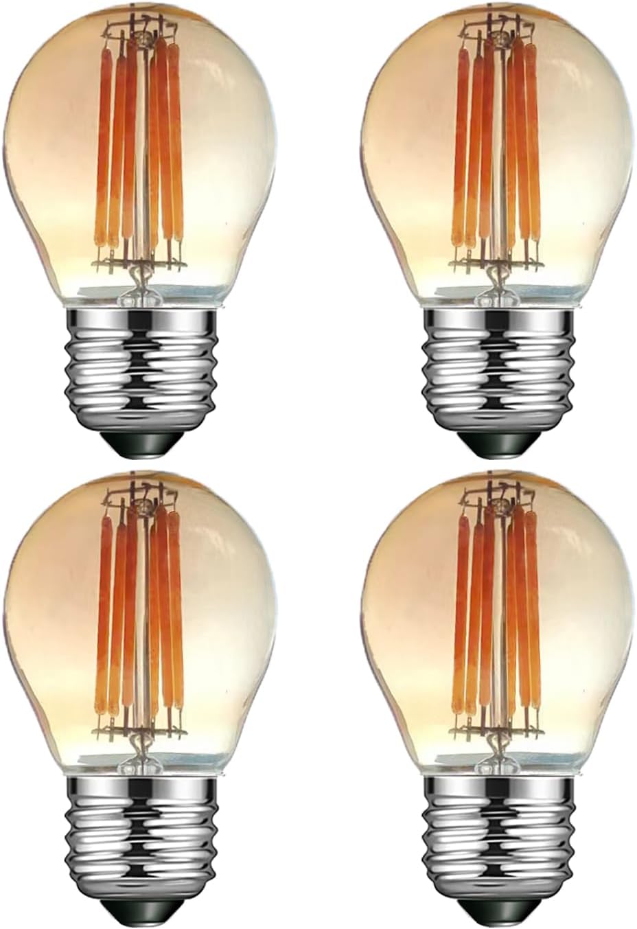 G14 Small Dusk to Dawn Edison Light Bulbs Outdoor, Vintage Amber Glass, 4W=40W, Replace A15, 400LM Warm Light, Auto