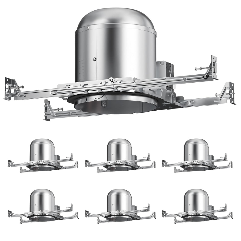 6 Inch Recessed Lighting Housing 6 Pack, New Construction