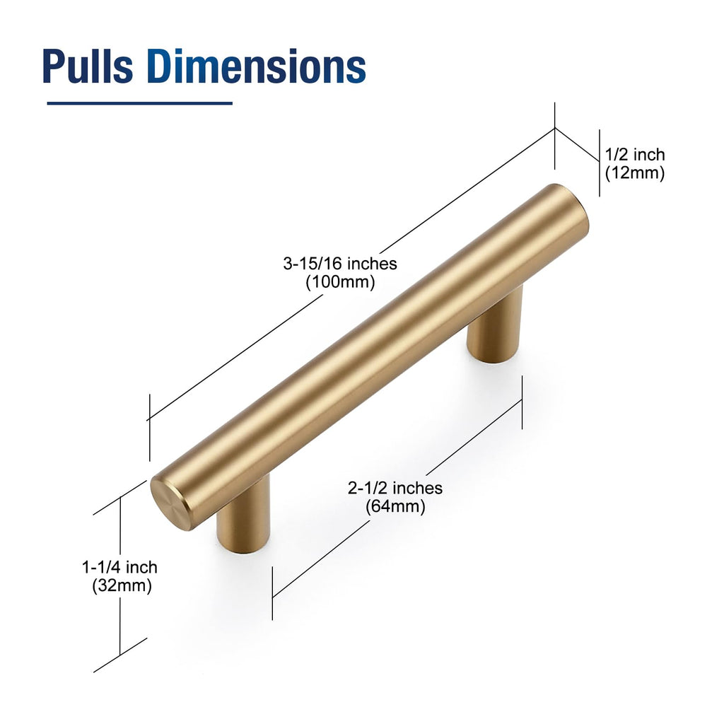 Champagne Bronze Cabinet Pulls Drawer Pulls 2-1/2 Inch CC 25 Pack
