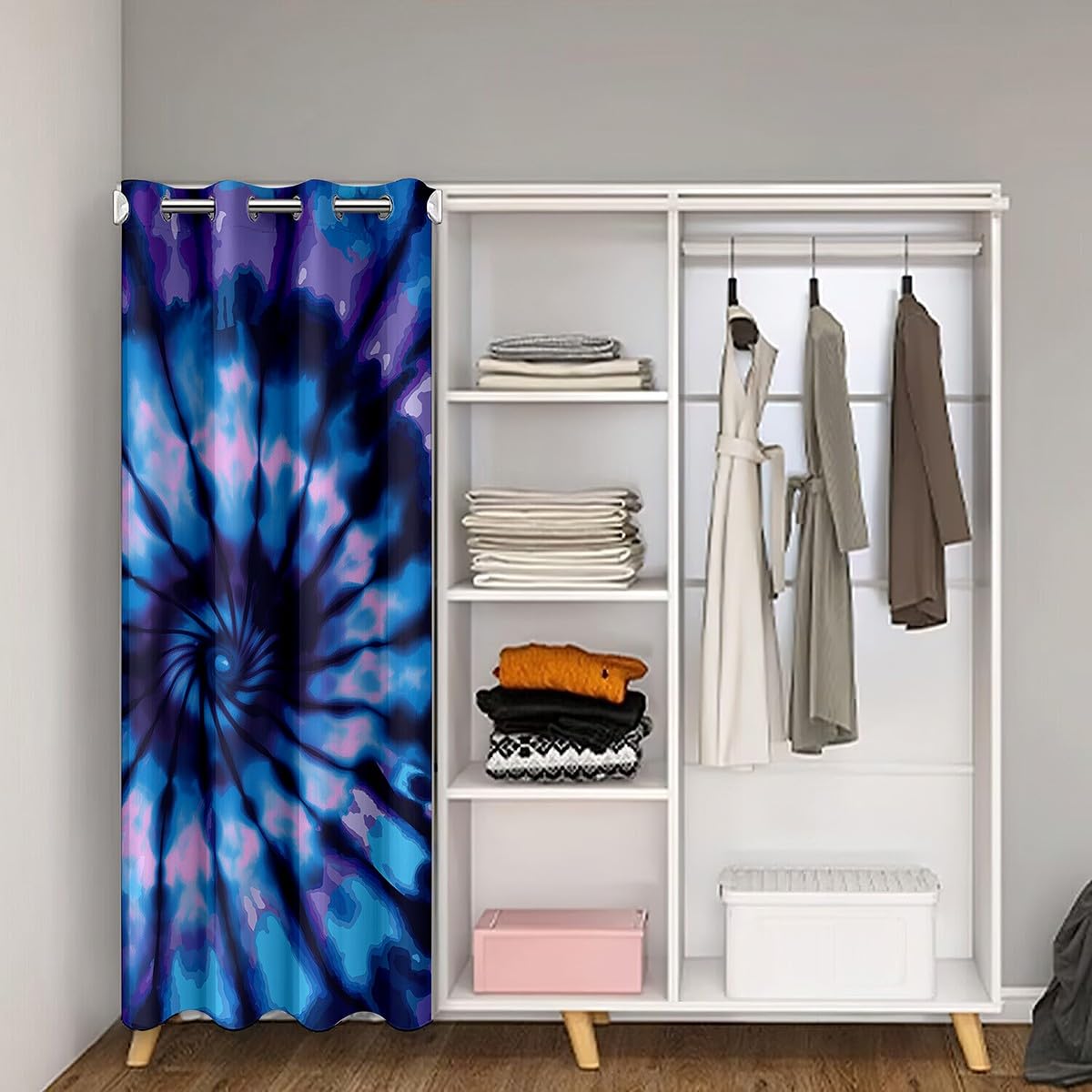 Boho Bohemian Gypsy Curtain, 1 Panel 34Wx80L inches, Grommet, Blackout, Velvet Fabric, Living Room & Bedroom