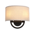Industrial 2-Lights Wall Sconce Fixtures with Linen Fabric Shade, Hardwired Double Wall Light Lamps Decor Bedroom