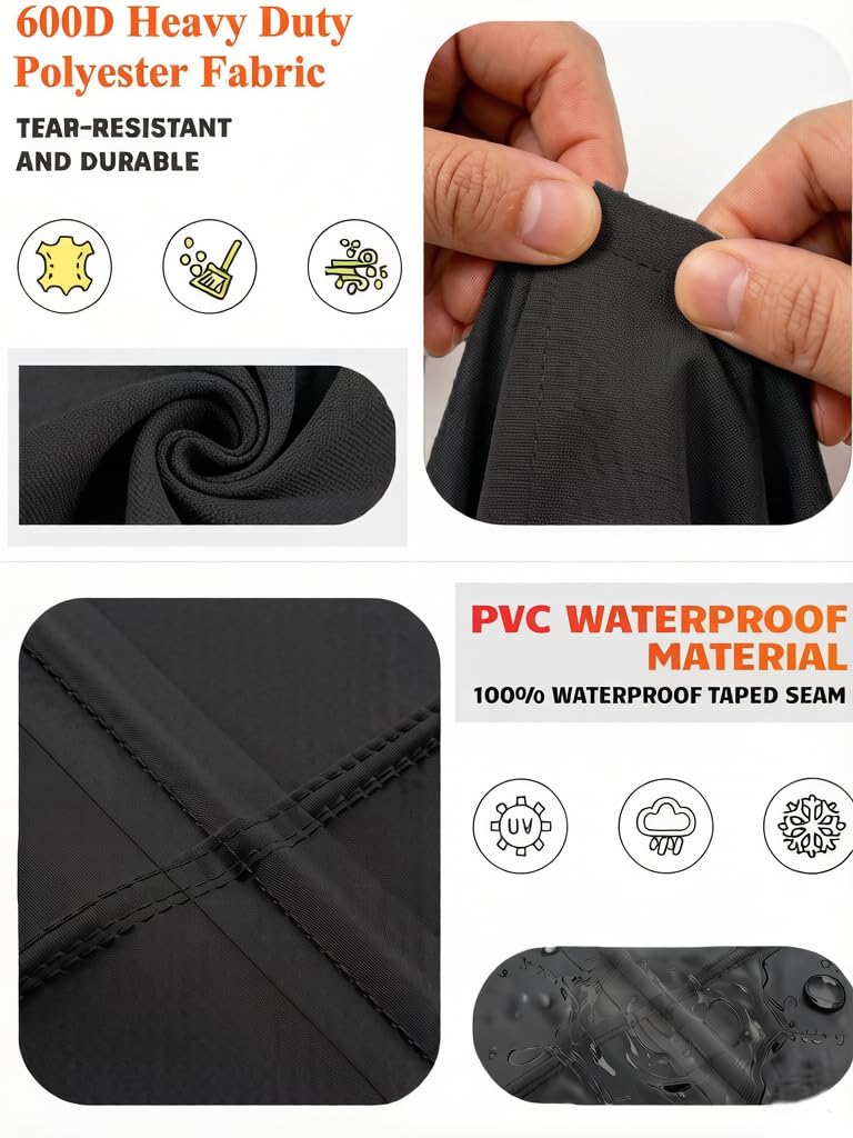 Pit Cover Round Patio Outdoor Waterproof 32Dia Black