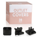Outlet Covers 38-Pack Black Child Proof Electrical Protector Safety Improved Baby Safety Plug Covers