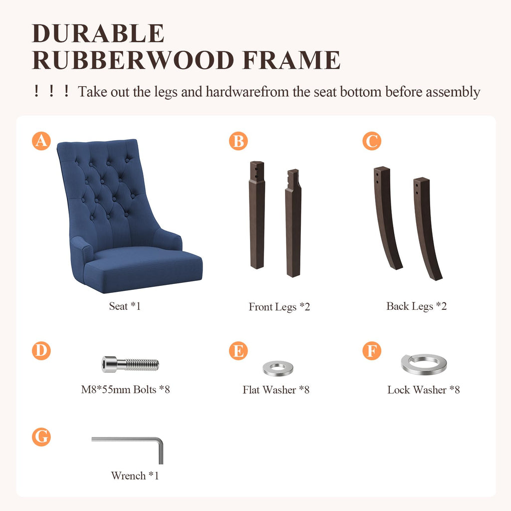 Wingback Set of 2, Blue
