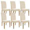 Dining Room Chair Covers, Chair Covers Set of 6, Soft And Stretchy, Cat Scratch Protection, Jacquard Fabric, Cream