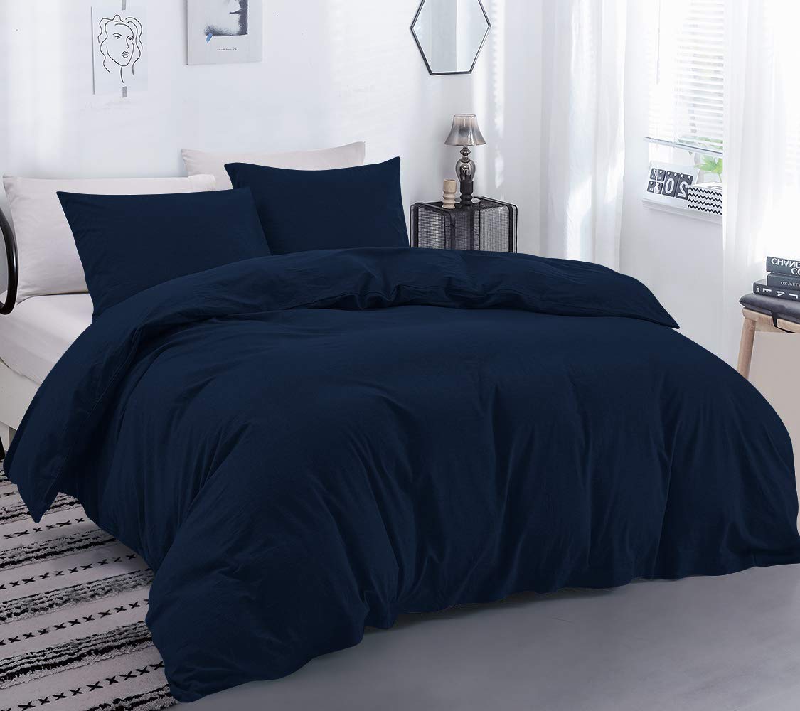 Premium Duvet Cover Set 3 PC with Zipper & Corner Ties 100% Egyptian Cotton | 1000 Thread Count Luxurious Bedding 1