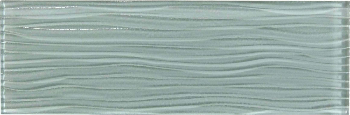 Oasis Tile Morning Mist Blue Wave | 4x12 Glossy Glass Subway Tile
