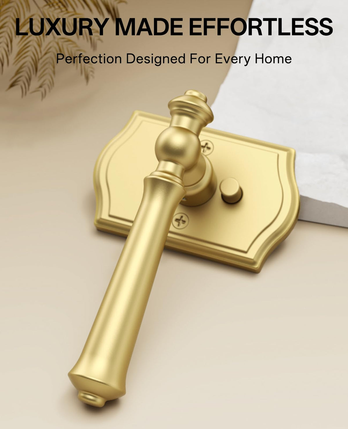 1 Pack Brushed Gold Privacy Interior Door Handles
