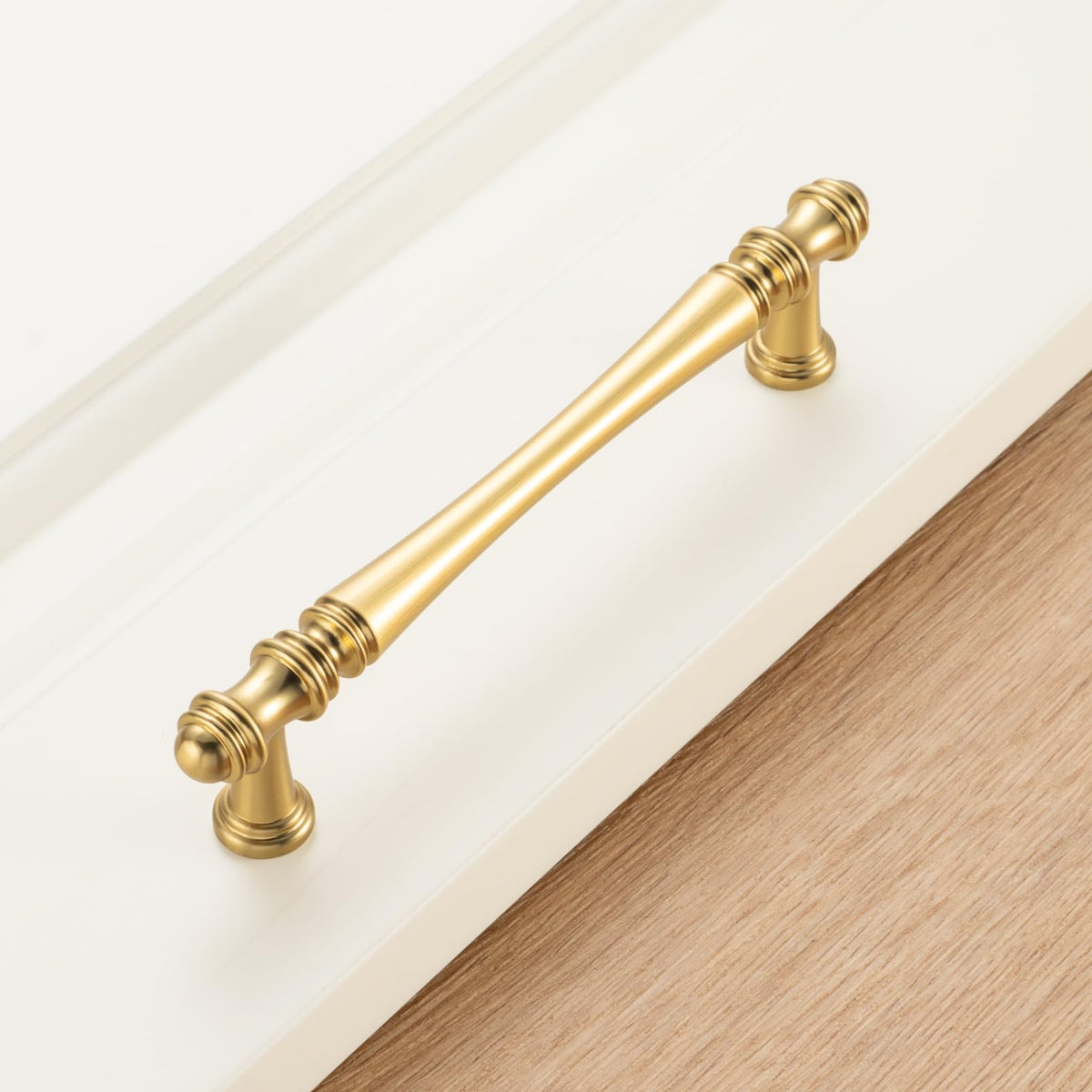 30 Pack 5 in Brushed Gold Cabinet Pulls, Gold Drawer Handles P30