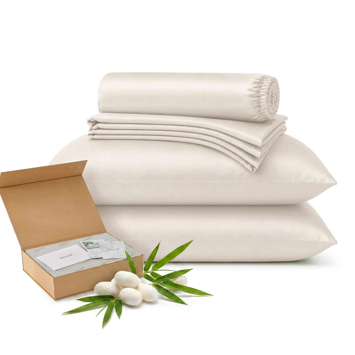 4pc Sheet Set, Viscose derived from Bamboo & Mulberry Silk