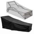 Sun Lounger Cover Waterproof Sunbed Cover Outdoor Garden Patio Furniture with a Storage Bag, Black, 208x76x41/79cm