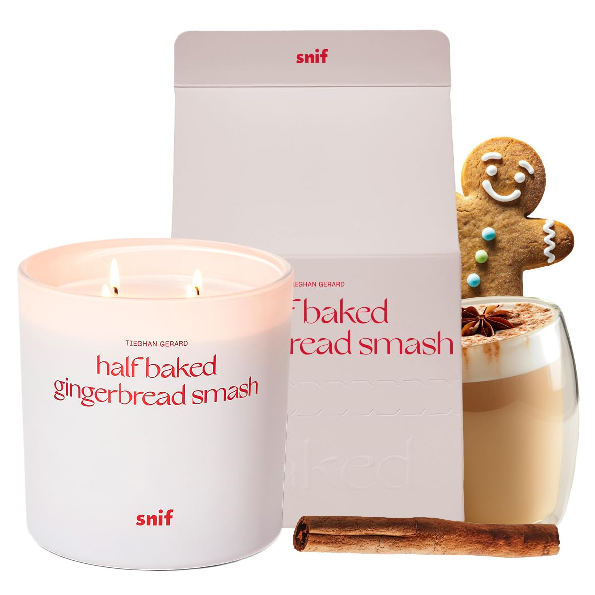 Half Baked Harvest Gingerbread Smash Holiday Scented Candle by, Gourmand, Spicy, Vanilla Scent, 50+ Hours, 100%