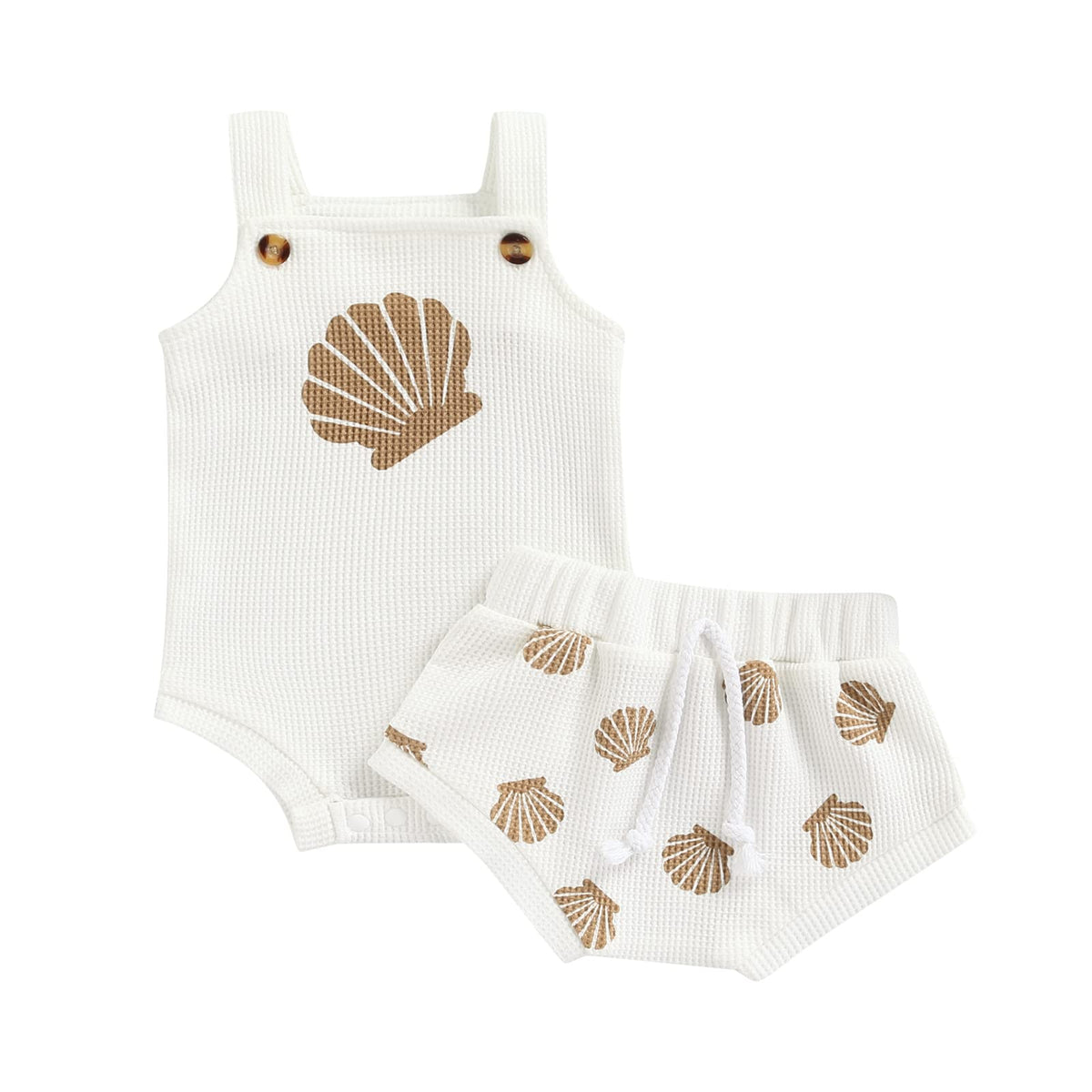 Newborn Baby Girl Summer Outfits Ribbed Sleeveless Romper Bodysuit Top and Ruffle Shorts Headband Clothes Sets