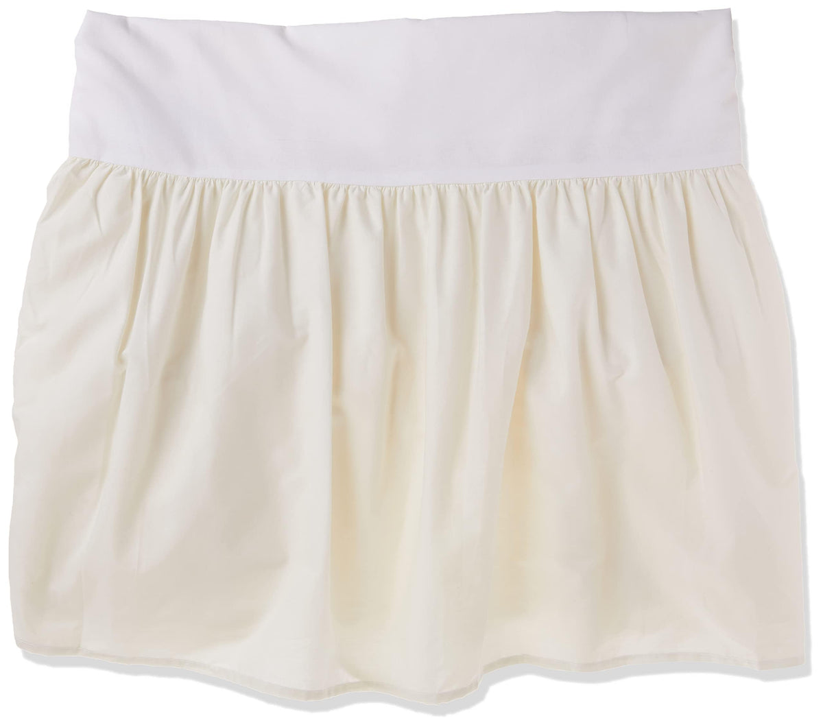 100% Natural Cotton Percale Ruffled Crib Skirt, Beige, 52" L x 28" W + 13.5"
