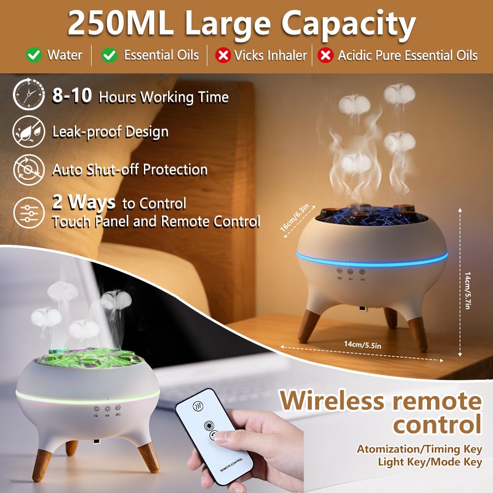 Aromatherapy Diffuser Humidifier, Essential Oil Diffuser