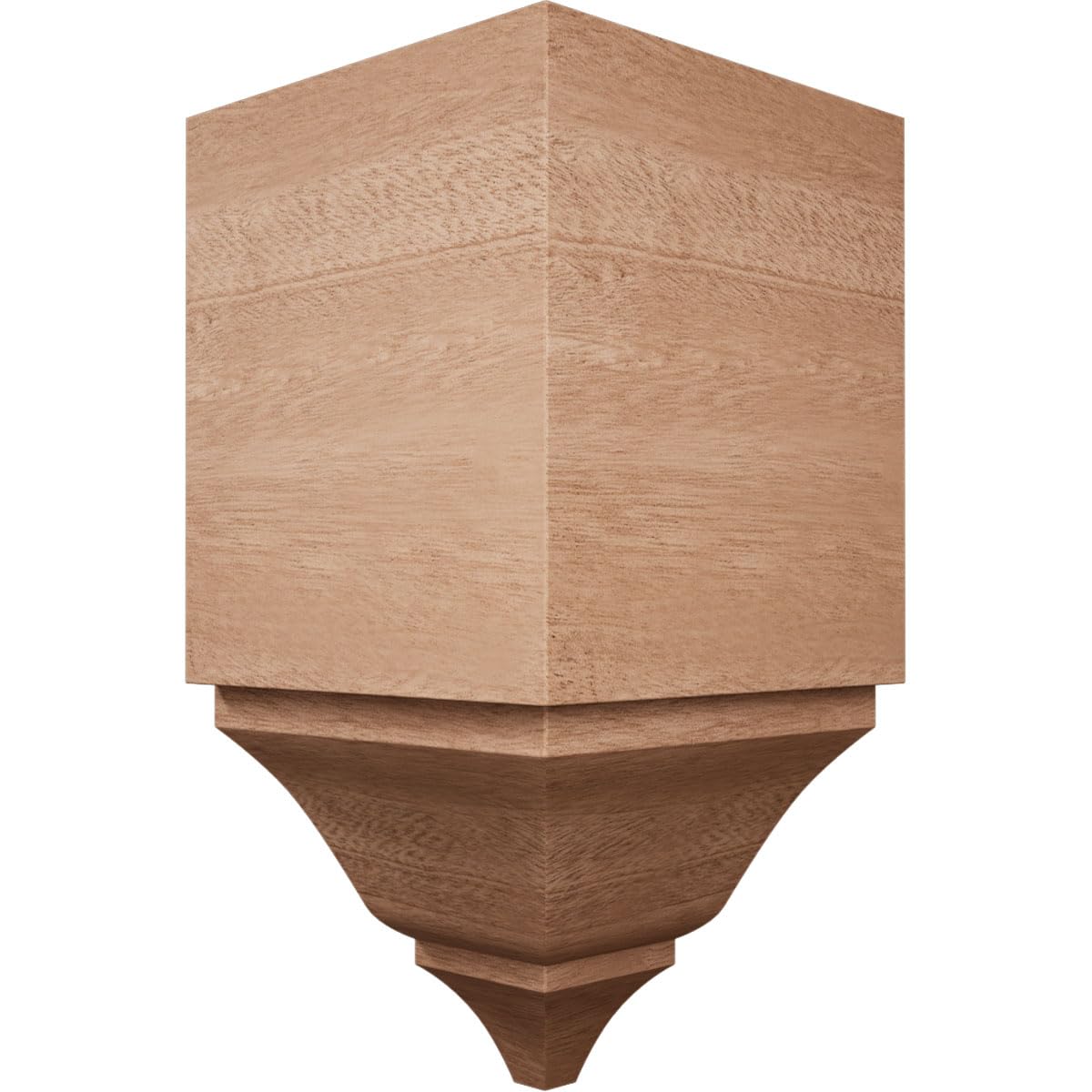 3 5/8"W x 3 5/8"P x 7 1/2"H Solid Hardwood Stain Grade Universal Inside Crown Moulding Block for Profiles
