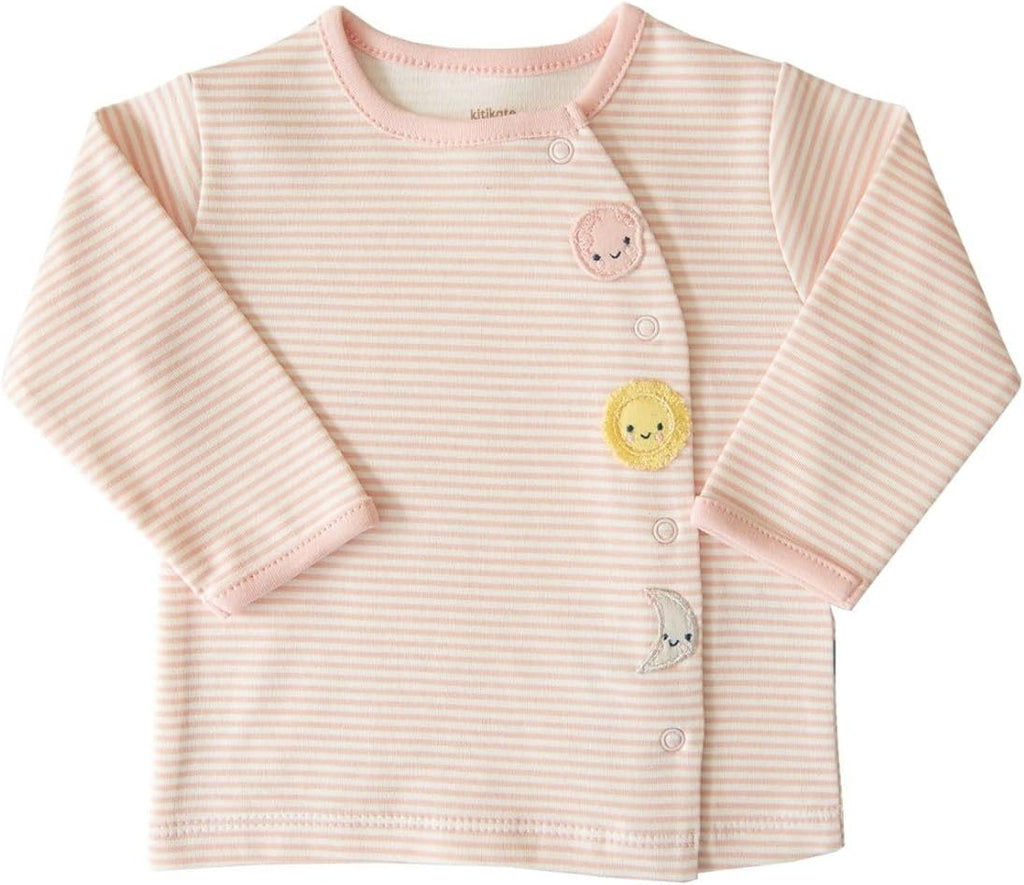 Organic Cotton Baby Piece Outfit Set, Wrap Front Top and Pants with Planet Appliqué