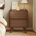 Wood 2-Drawer Nightstand, Minimalist Bedroom Side End Table, 16" L