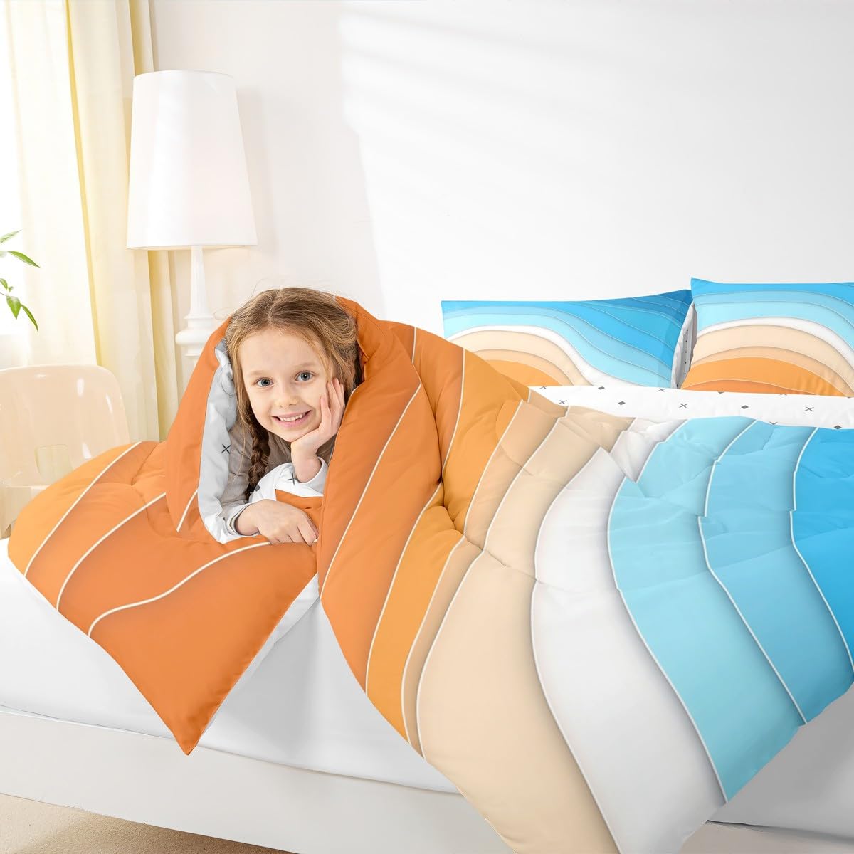 Ocean Comforter Sea Wave Bedding Set, Coastal Beach Bedding Sets & Collections Abstract Art Down Comforter