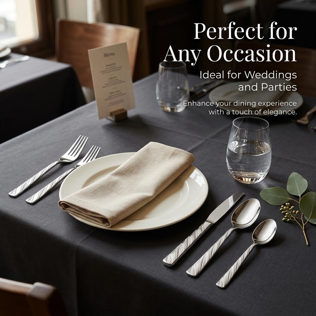 30PCS Silverware Set, Stainless Steel Flatware Set for 6